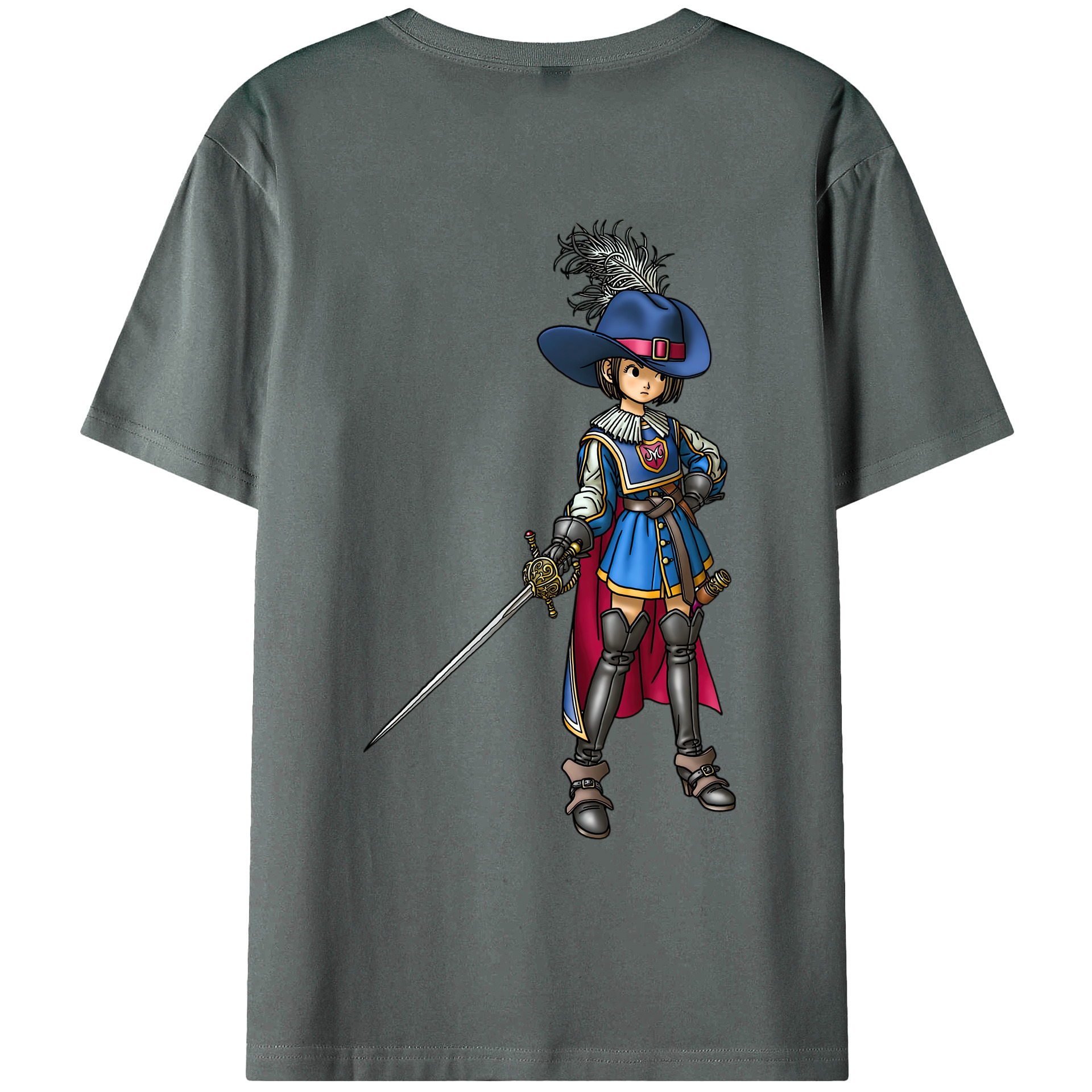 （画像用） ドラゴンクエスト Doragon Kuesuto Dragon Quest 綿100％ メンズ半袖Tシャツ（バックプリント） 通気性